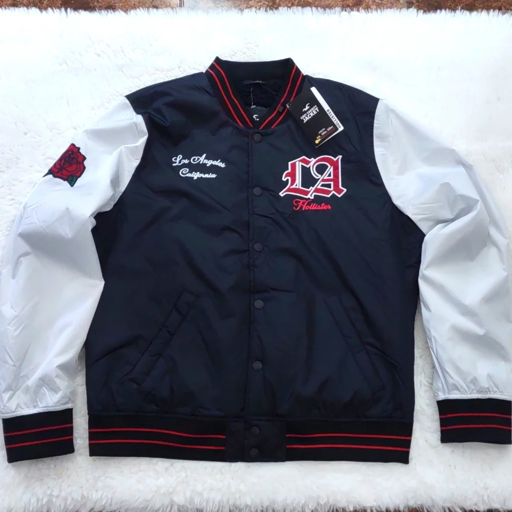 HOLLISTER COZY VARSITY JACKET. - Picture 1 of 17